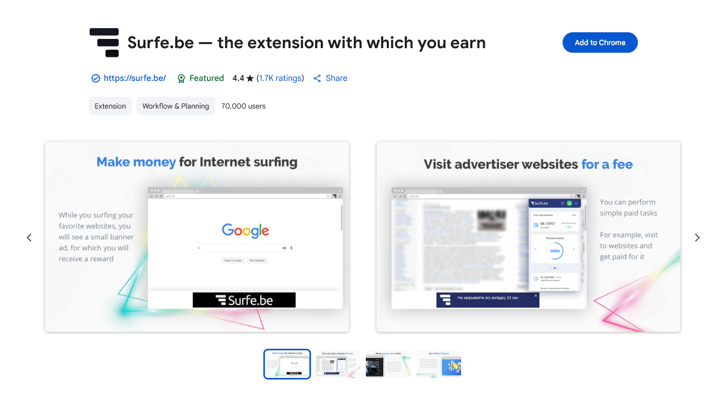 Surfe.be on Chrome Web Store Surfe.be on Chrome Web Store