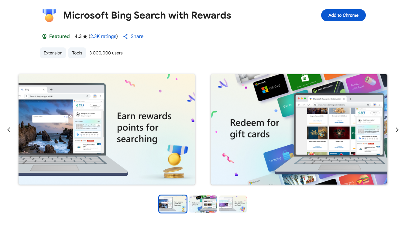 Bing Rewards on Chrome Web Store Bing Rewards on Chrome Web Store
